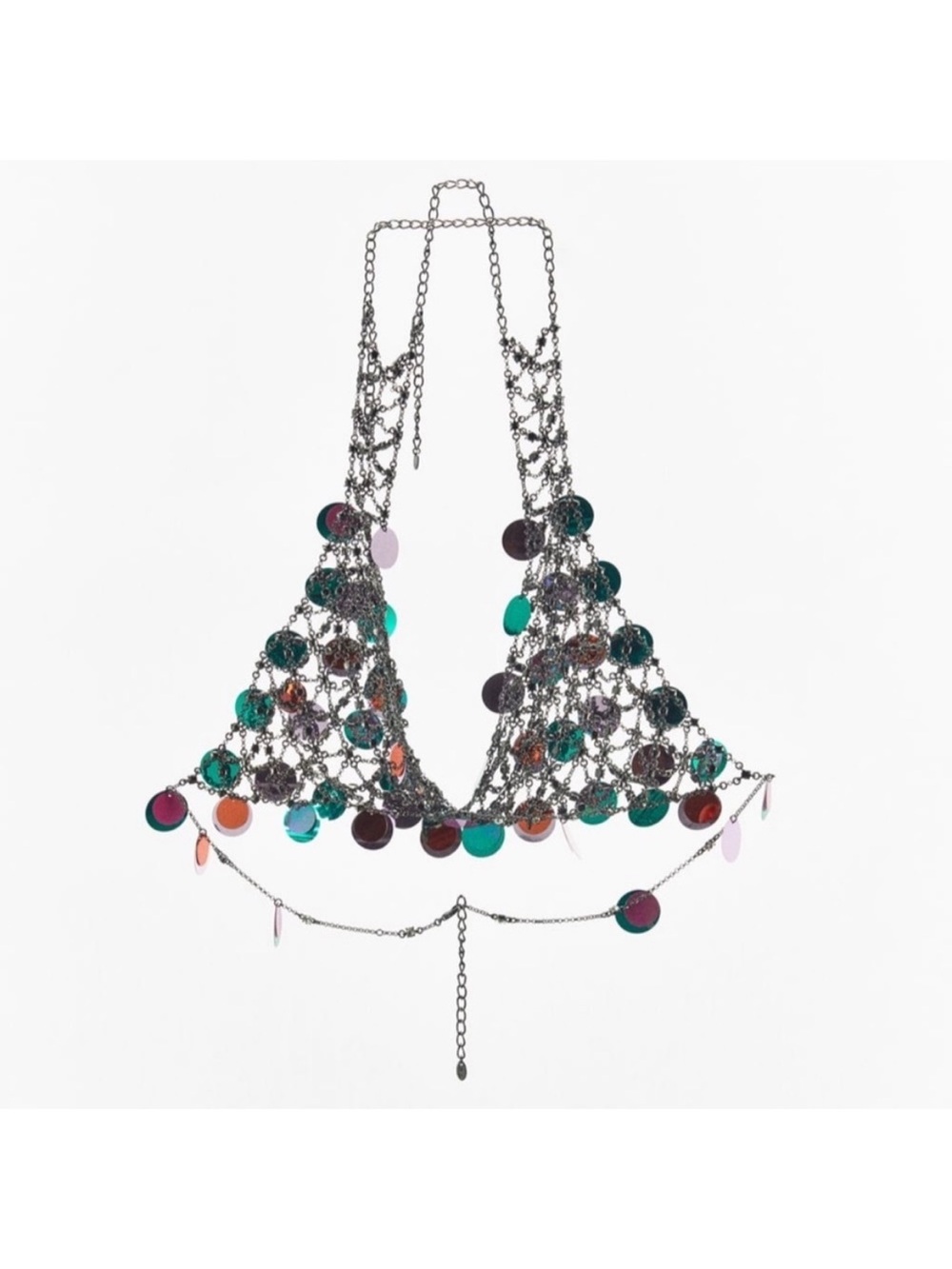 Zara Sequin Mirror Chain Bra Top - Picture 8 of 10